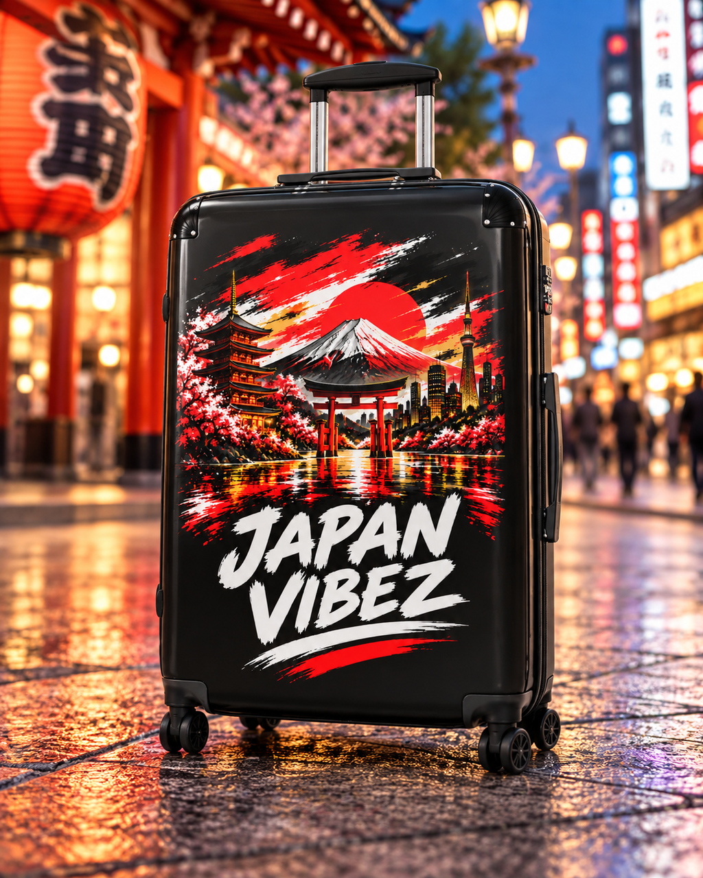 Japan Vibez Suitcase | Mount Fuji Pagoda Sunset Luggage