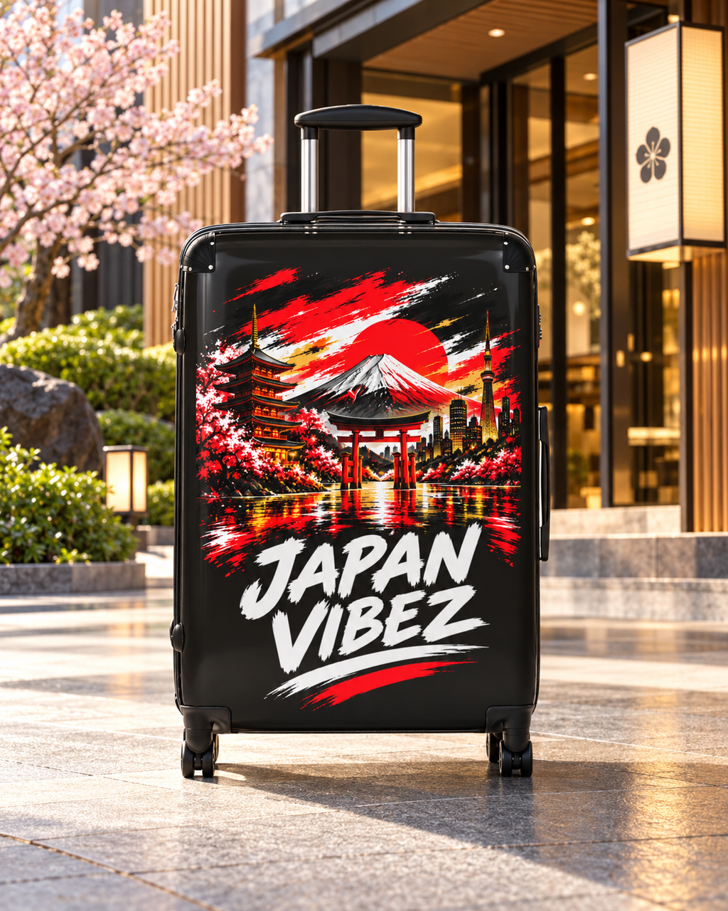 Japan Vibez Suitcase | Mount Fuji Pagoda Sunset Luggage