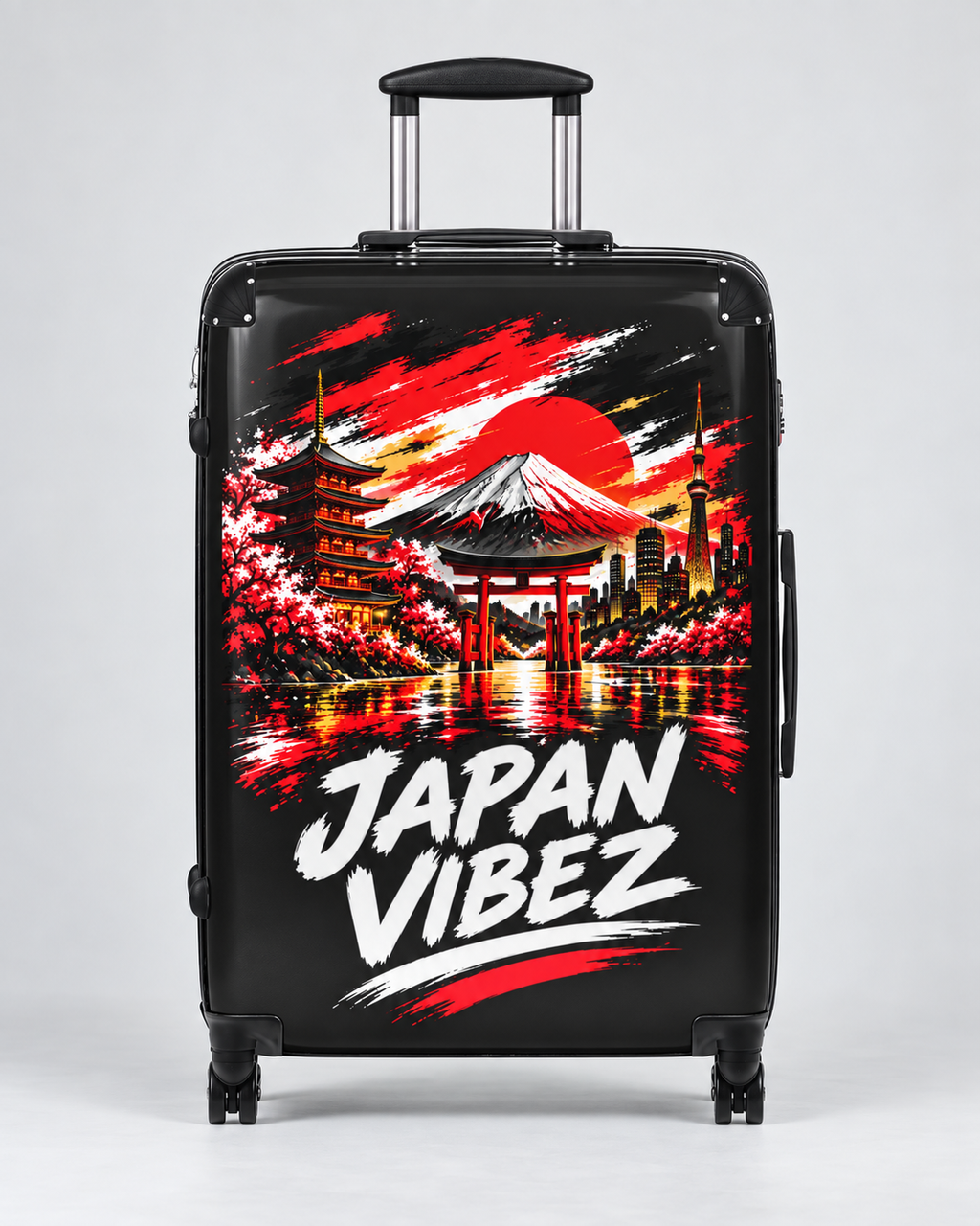 Japan Vibez Suitcase | Mount Fuji Pagoda Sunset Luggage