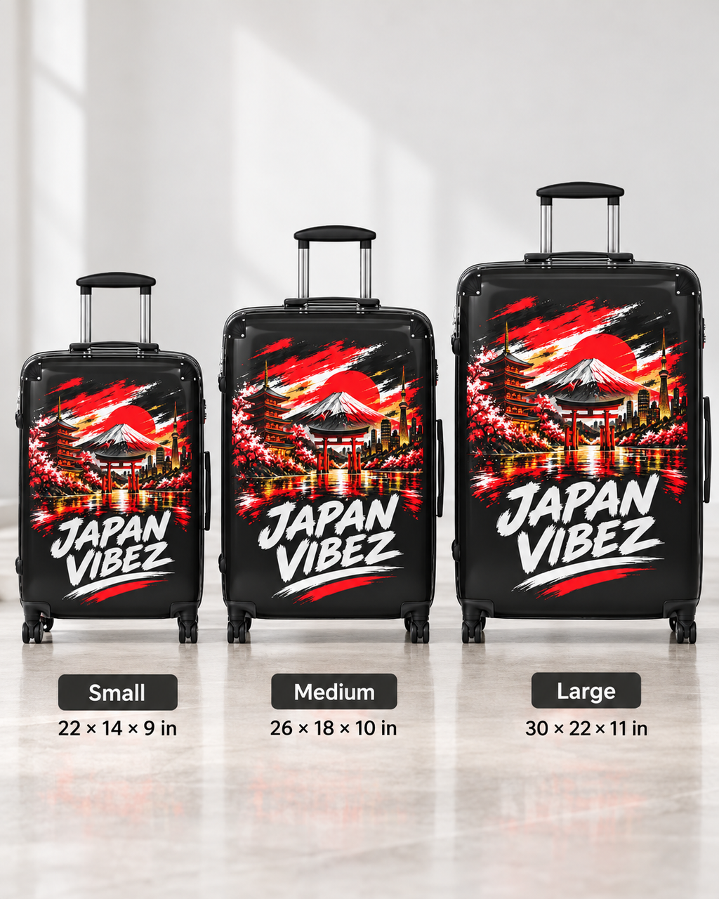 Japan Vibez Suitcase | Mount Fuji Pagoda Sunset Luggage