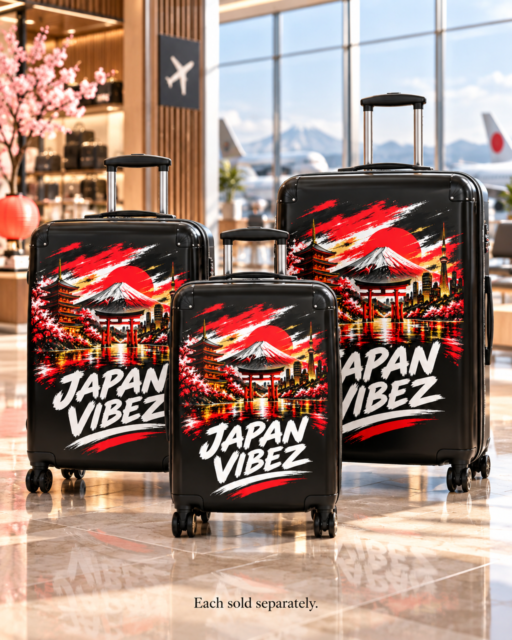 Japan Vibez Suitcase | Mount Fuji Pagoda Sunset Luggage