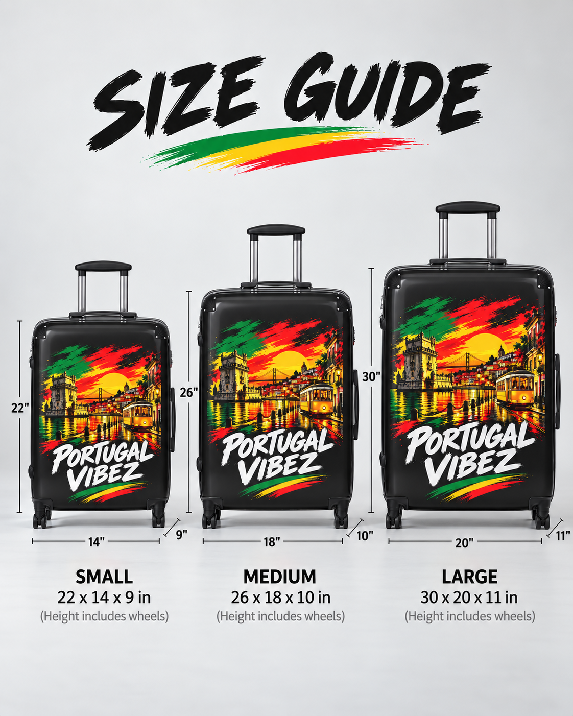 Portugal Vibez suitcase | Lisbon skyline travel luggage