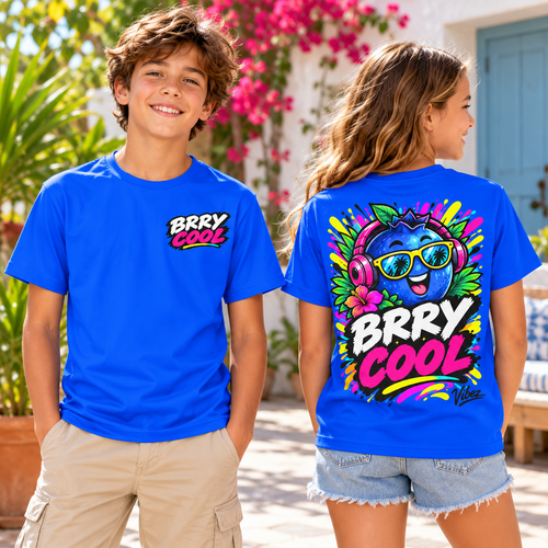 BRRY COOL blueberry character Kids Jersey | all-over print sports top
