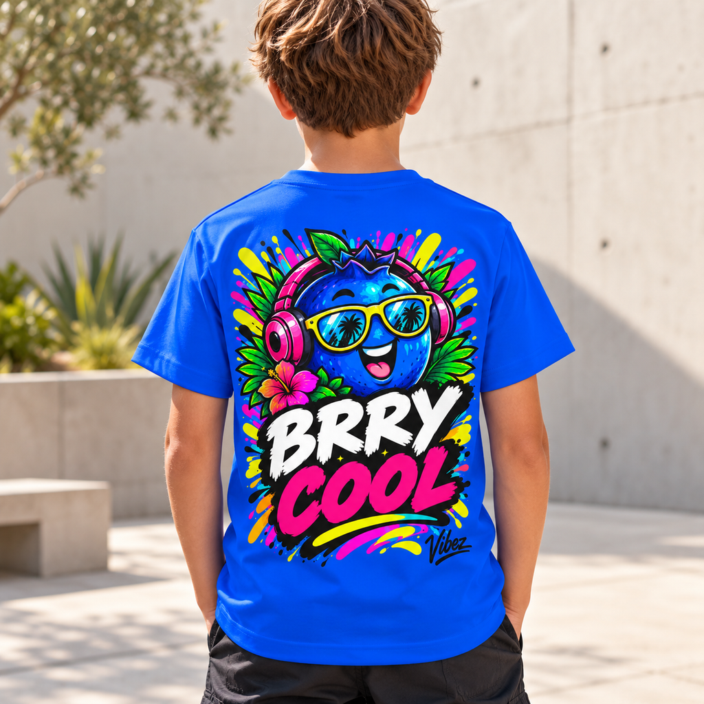 BRRY COOL blueberry character Kids Jersey | all-over print sports top
