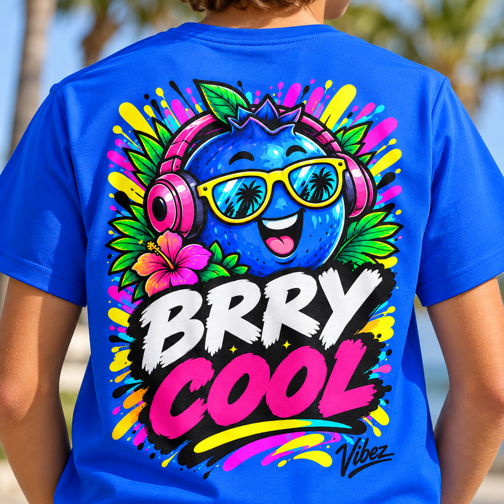 BRRY COOL blueberry character Kids Jersey | all-over print sports top