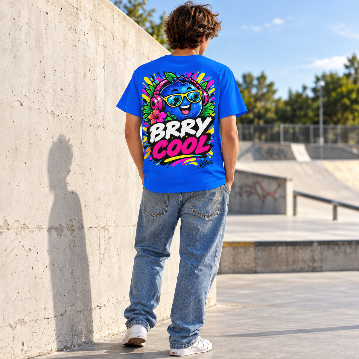 BRRY COOL blueberry character Kids Jersey | all-over print sports top
