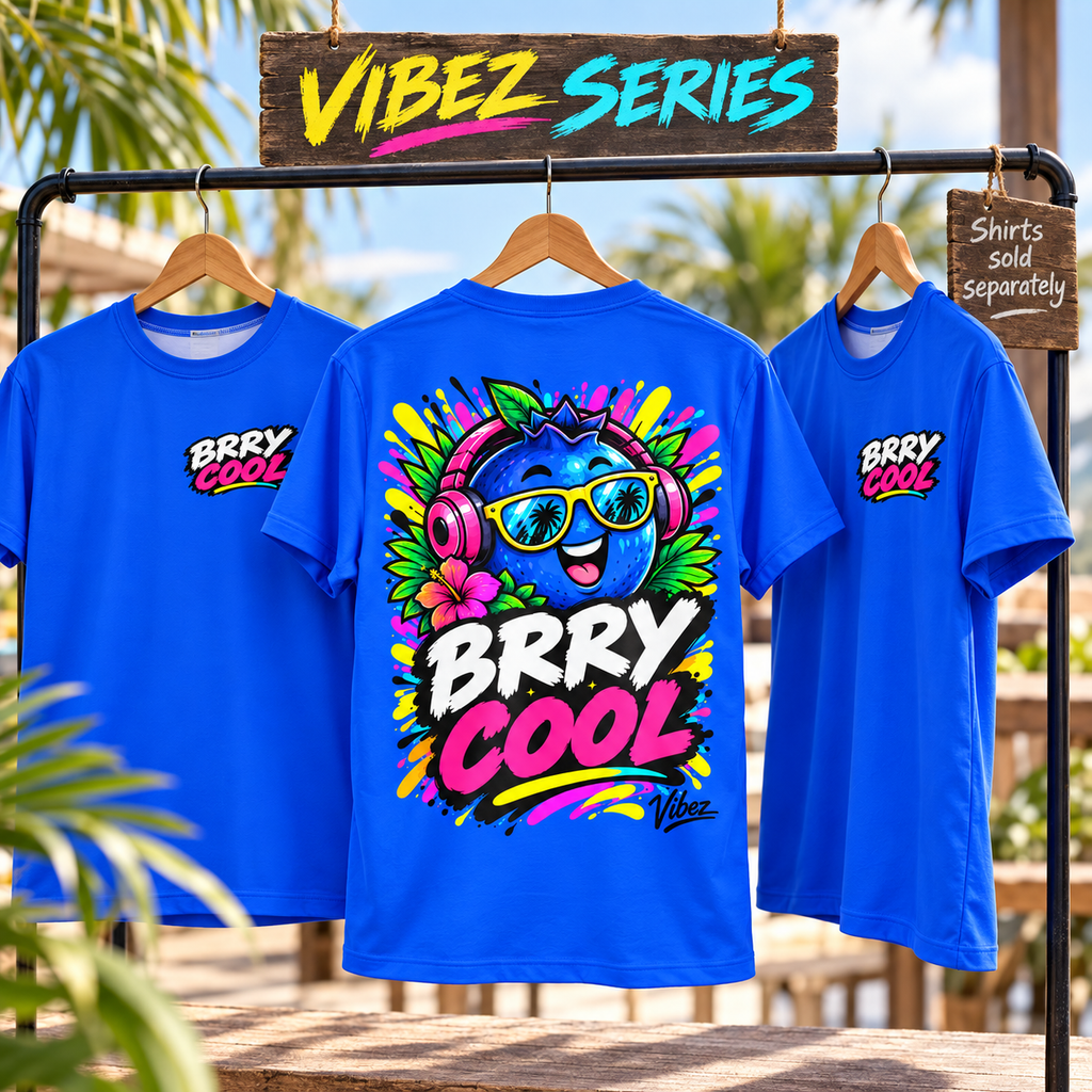 BRRY COOL blueberry character Kids Jersey | all-over print sports top