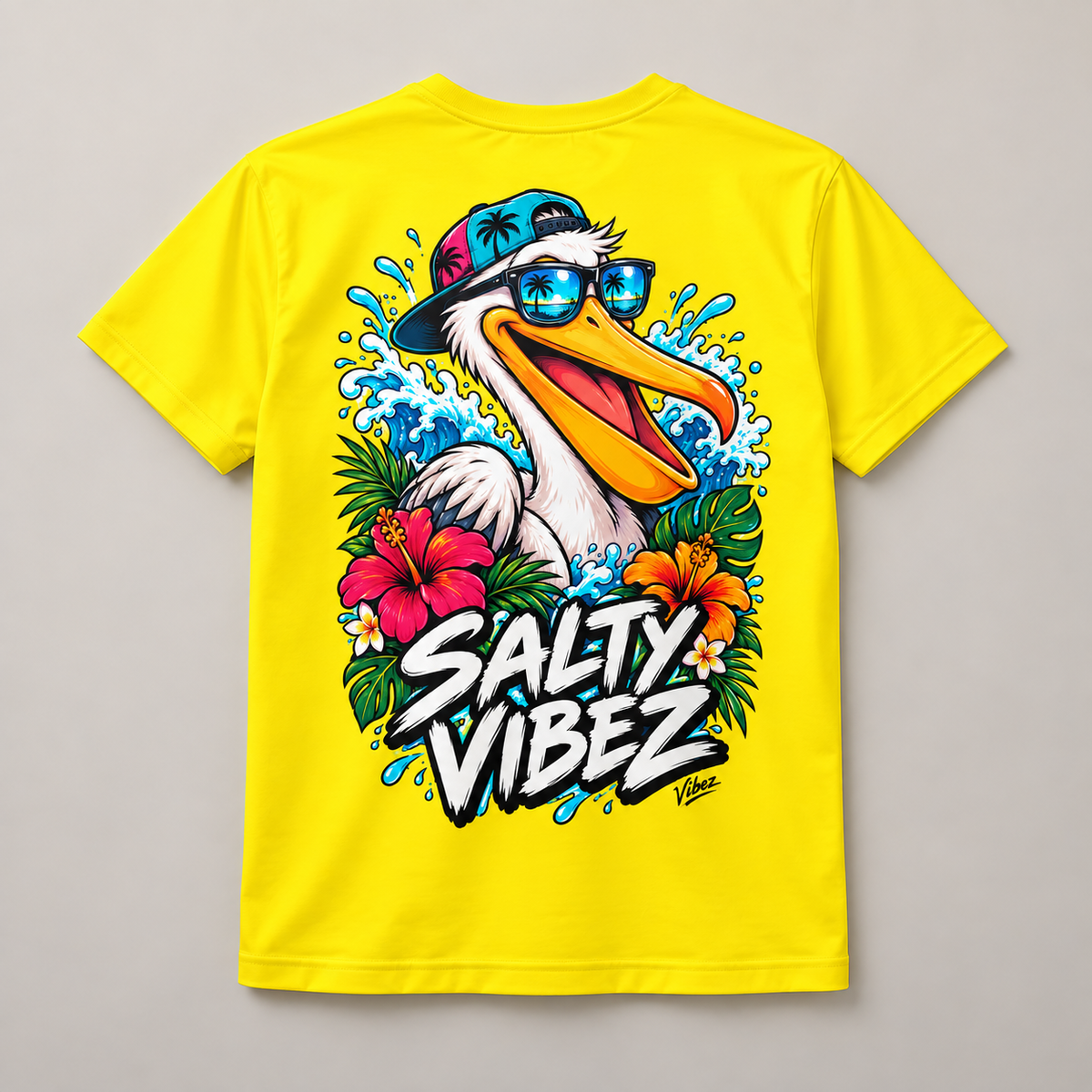 Salty Vibez Pelican Tee, Kids Jersey | Tropical Beach Surf Design