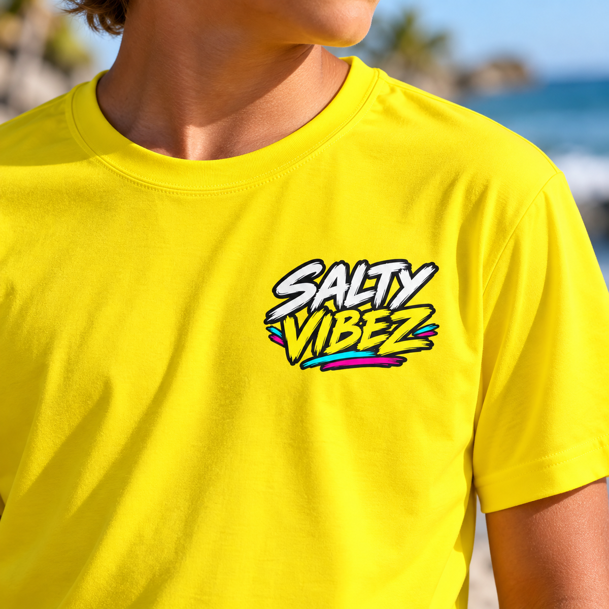 Salty Vibez Pelican Tee, Kids Jersey | Tropical Beach Surf Design
