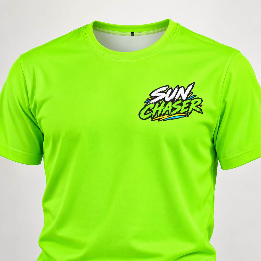 Sun Chaser Gecko Kids Jersey | Neon Tropical Surf Shirt