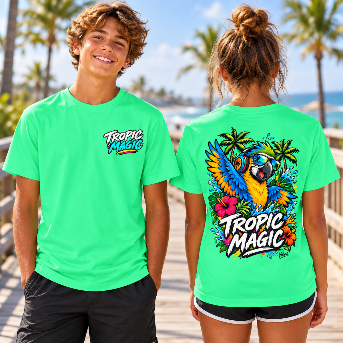 Tropic Magic Parrot Kids Jersey | Tropical Bird Graphic Tee