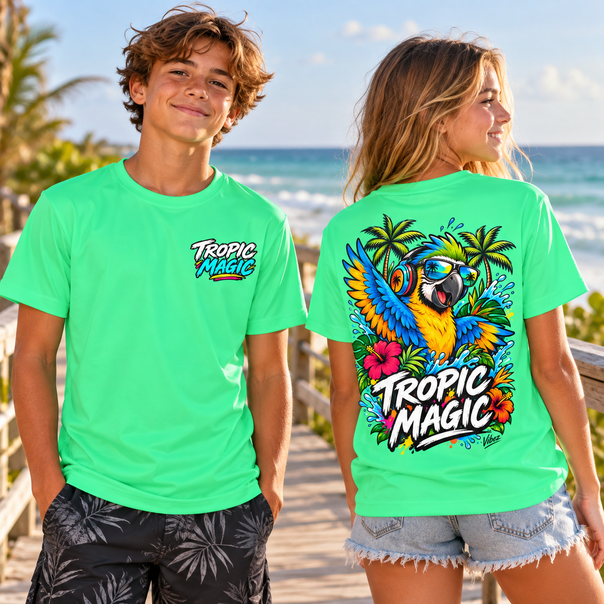 Tropic Magic Parrot Kids Jersey | Tropical Bird Graphic Tee