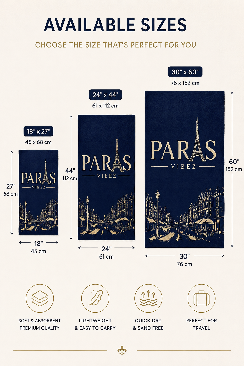 Paris Vibez Towel, Paris Beach Towel, Eiffel Tower Towel, French Travel Gift, Paris Lover Gift, Pool Towel, Vacation Towel