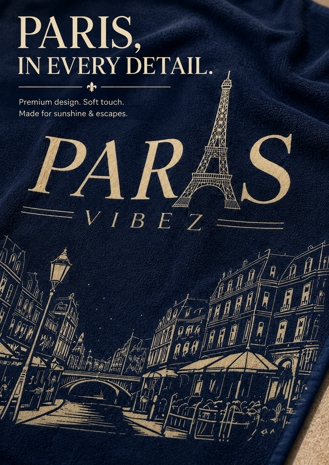 Paris Vibez Towel, Paris Beach Towel, Eiffel Tower Towel, French Travel Gift, Paris Lover Gift, Pool Towel, Vacation Towel