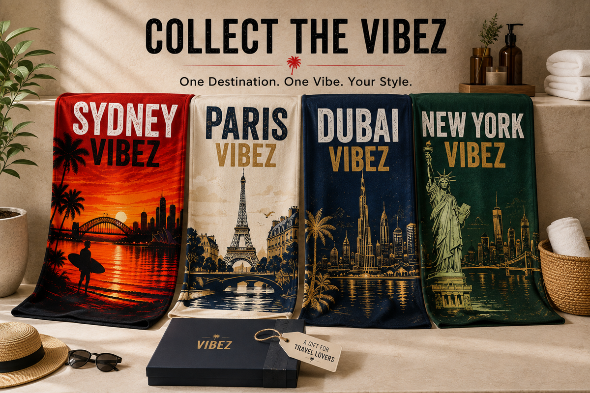 Sydney Australia Towel, Sydney Vibez Travel Towel, Australian Gift, Harbour Bridge Opera House Towel, Hotel Bath Pool Beach Towel