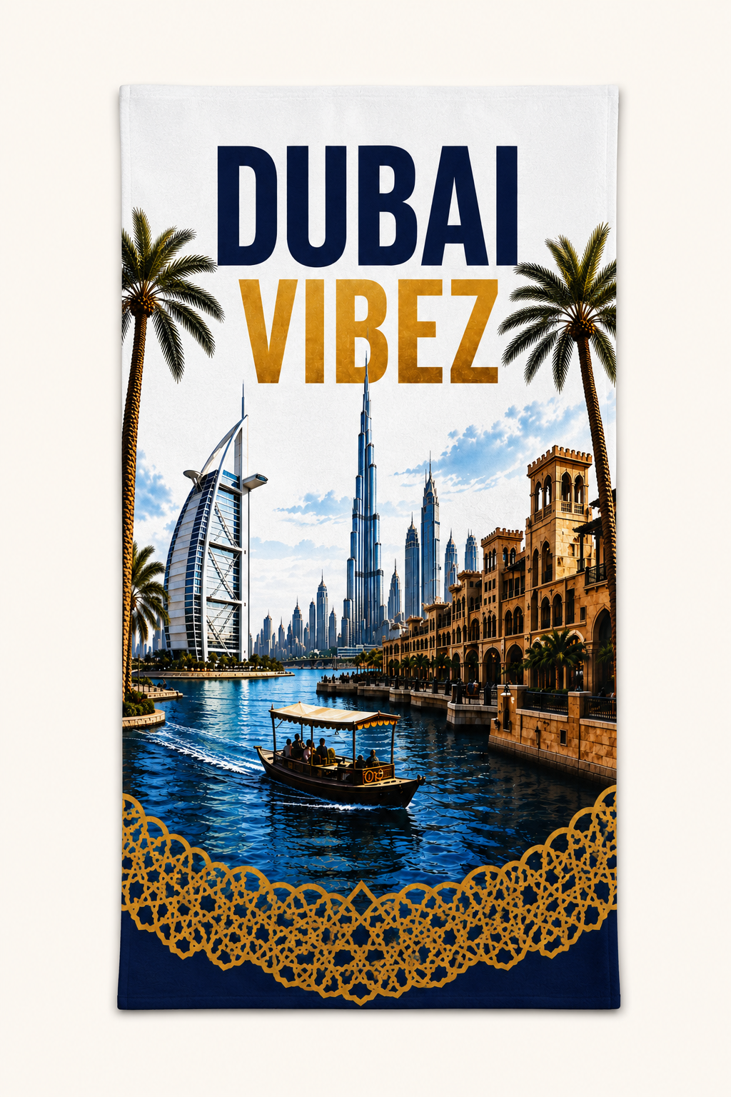 Dubai Vibez Towel, Dubai Travel Gift, UAE Bath Towel, Dubai Beach & Pool Towel, Hotel Shower Towel, Dubai Lover Gift, Travel Decor