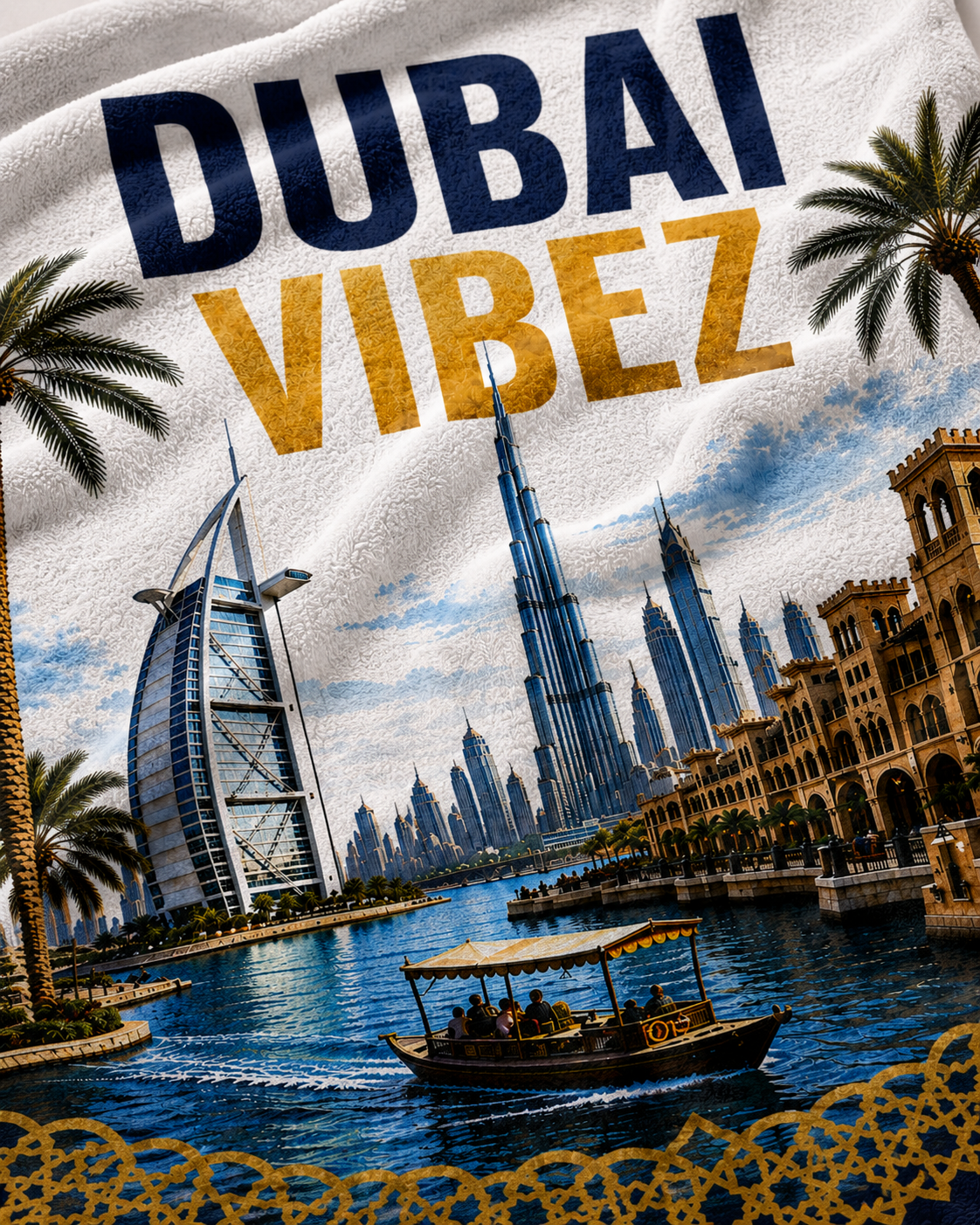 Dubai Vibez Towel, Dubai Travel Gift, UAE Bath Towel, Dubai Beach & Pool Towel, Hotel Shower Towel, Dubai Lover Gift, Travel Decor