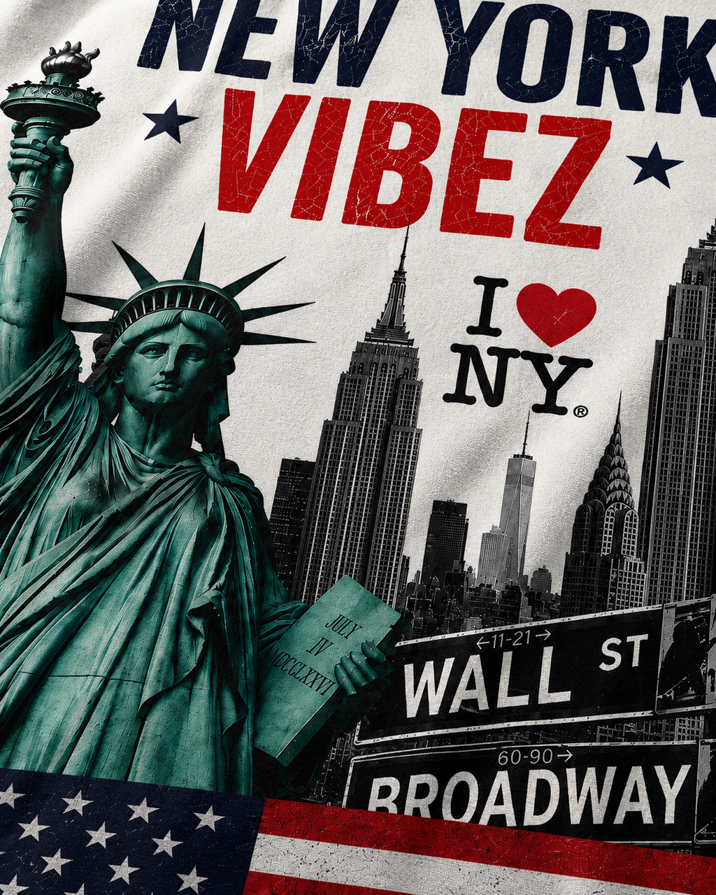 New York VIBEZ Towel, NYC Travel Gift, Statue of Liberty Towel, New York Bathroom Decor, USA Souvenir Towel, Hotel Pool & Bath Towel