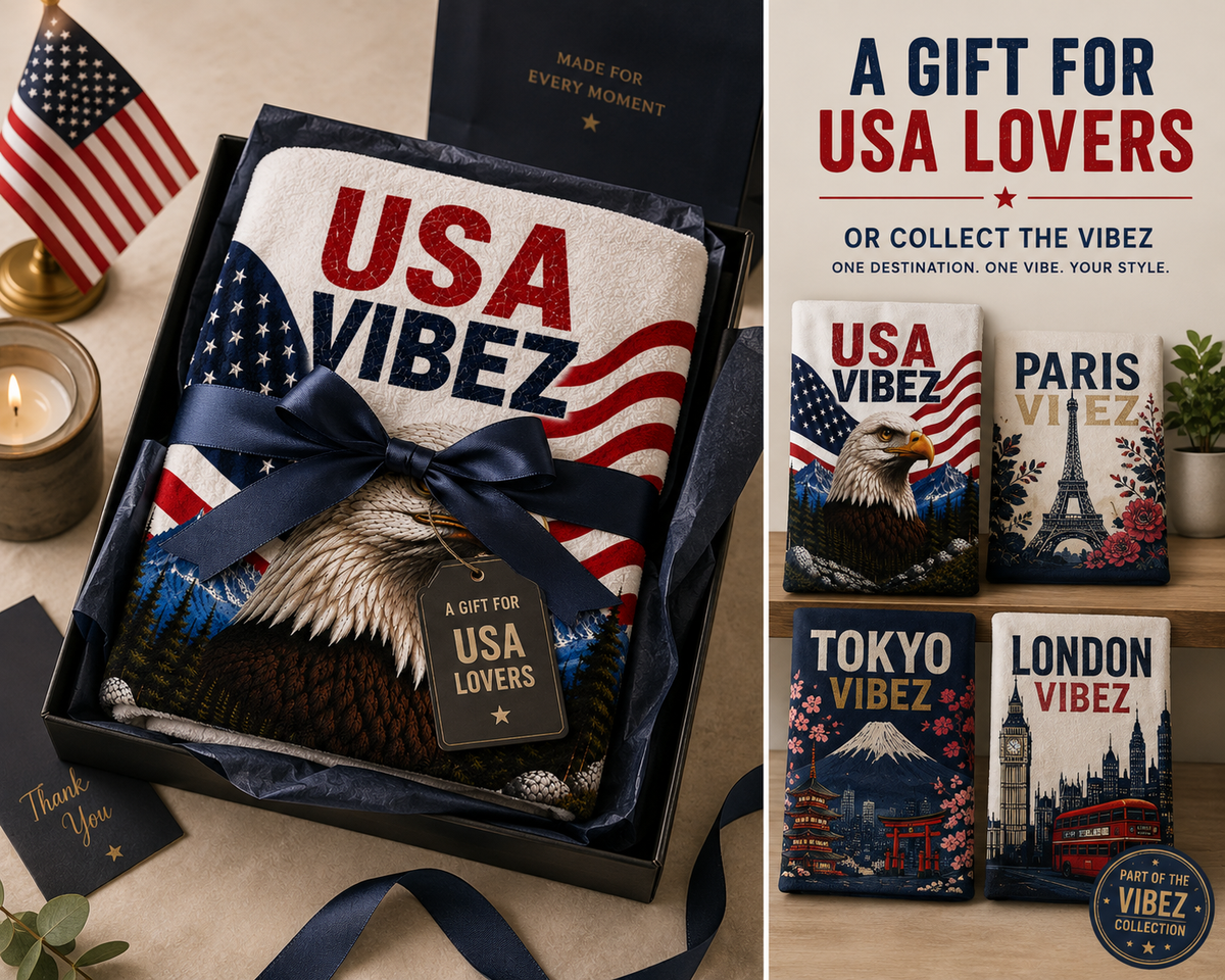 USA Vibez Towel, American Eagle Towel, Patriotic USA Bath Towel, American Flag Towel, Travel Hotel Pool Towel, USA Gift