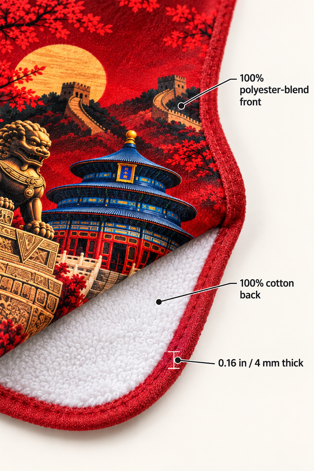 Beijing Vibez Towel, China Travel Gift, Great Wall Bath Towel, Chinese Décor, Temple of Heaven Souvenir, Beijing Gift