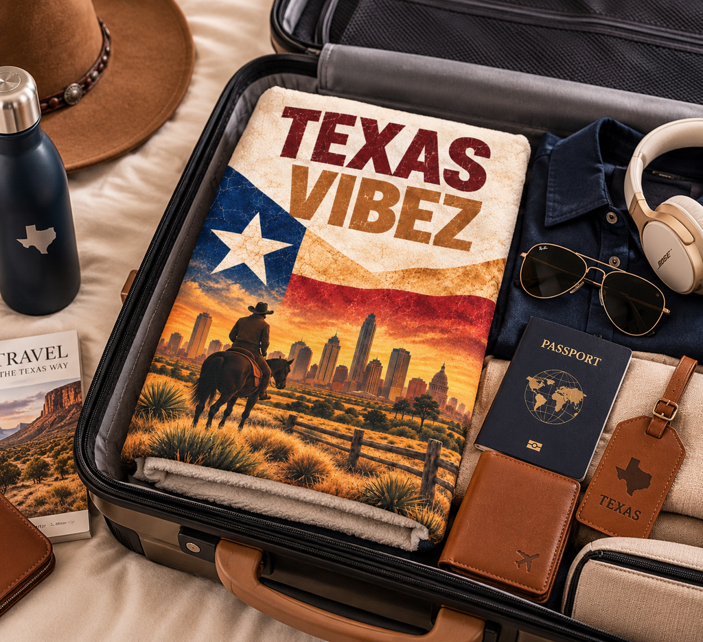 Texas Vibez Towel, Texas Cowboy Bath Towel, Western Travel Towel, Texas Flag Decor, Southwestern Bathroom Decor, Texas Gift