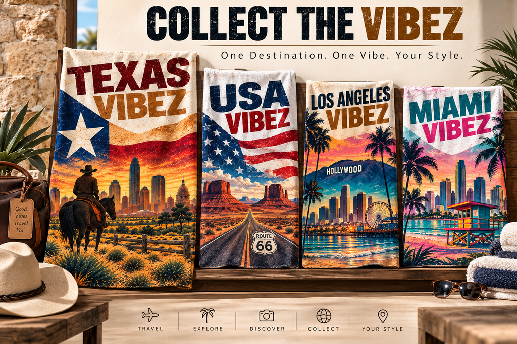 Texas Vibez Towel, Texas Cowboy Bath Towel, Western Travel Towel, Texas Flag Decor, Southwestern Bathroom Decor, Texas Gift