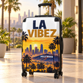 LA VIBEZ Suitcase, Los Angeles Luggage, California Travel Bag, Hollywood Palm Tree Suitcase, Unique Vacation Gift