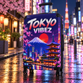Tokyo Vibez Suitcase, Japanese Travel Luggage, Mount Fuji Cherry Blossom Hard Shell Case, Japan Gift, Colourful Spinner Luggage