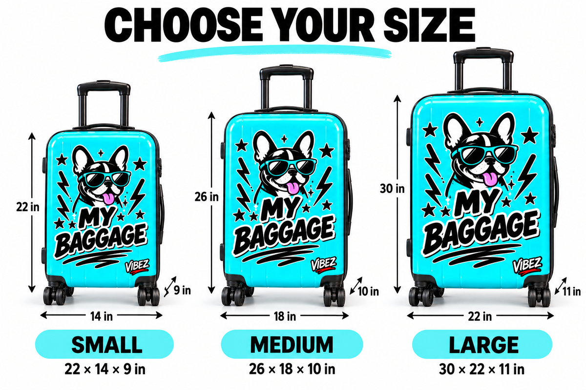 My Baggage Dog Suitcase, Turquoise Hardshell Luggage, Funny Teen Travel Gift