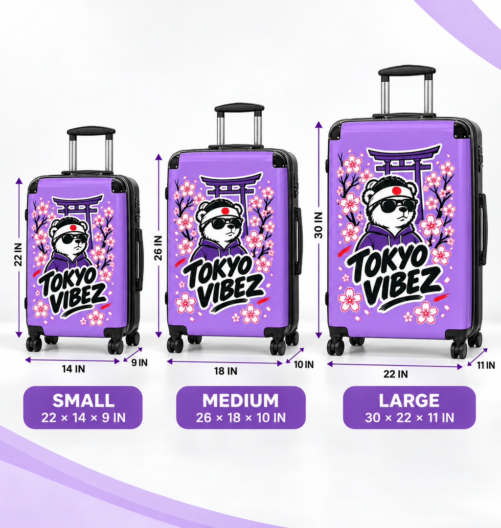 Tokyo Vibez suitcase | Sakura Panda Graphic Luggage
