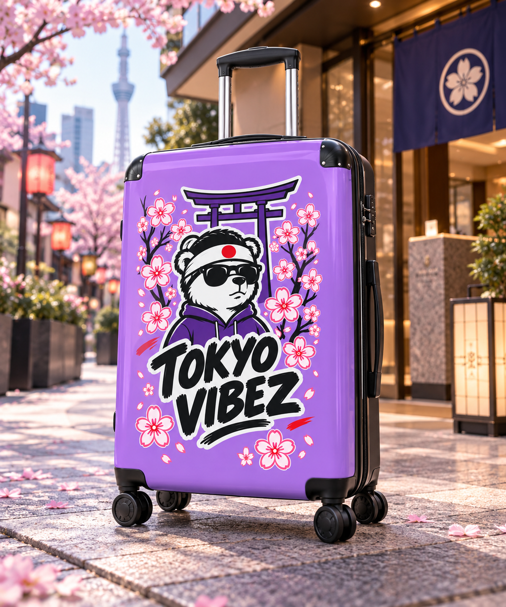 Tokyo Vibez suitcase | Sakura Panda Graphic Luggage
