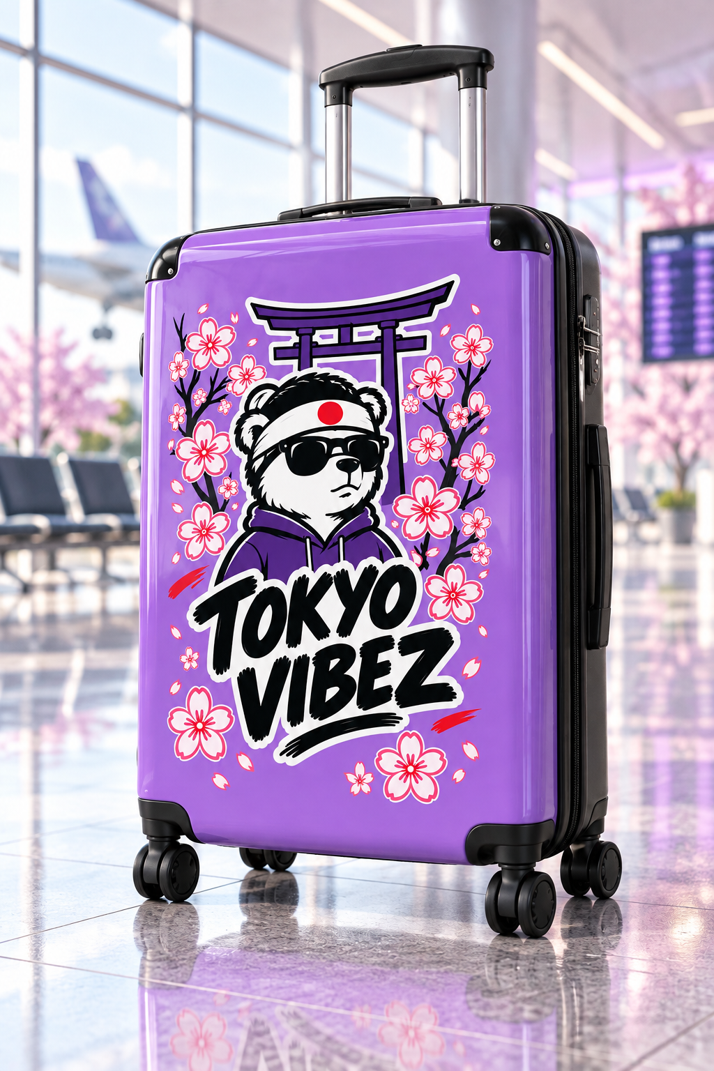 Tokyo Vibez suitcase | Sakura Panda Graphic Luggage