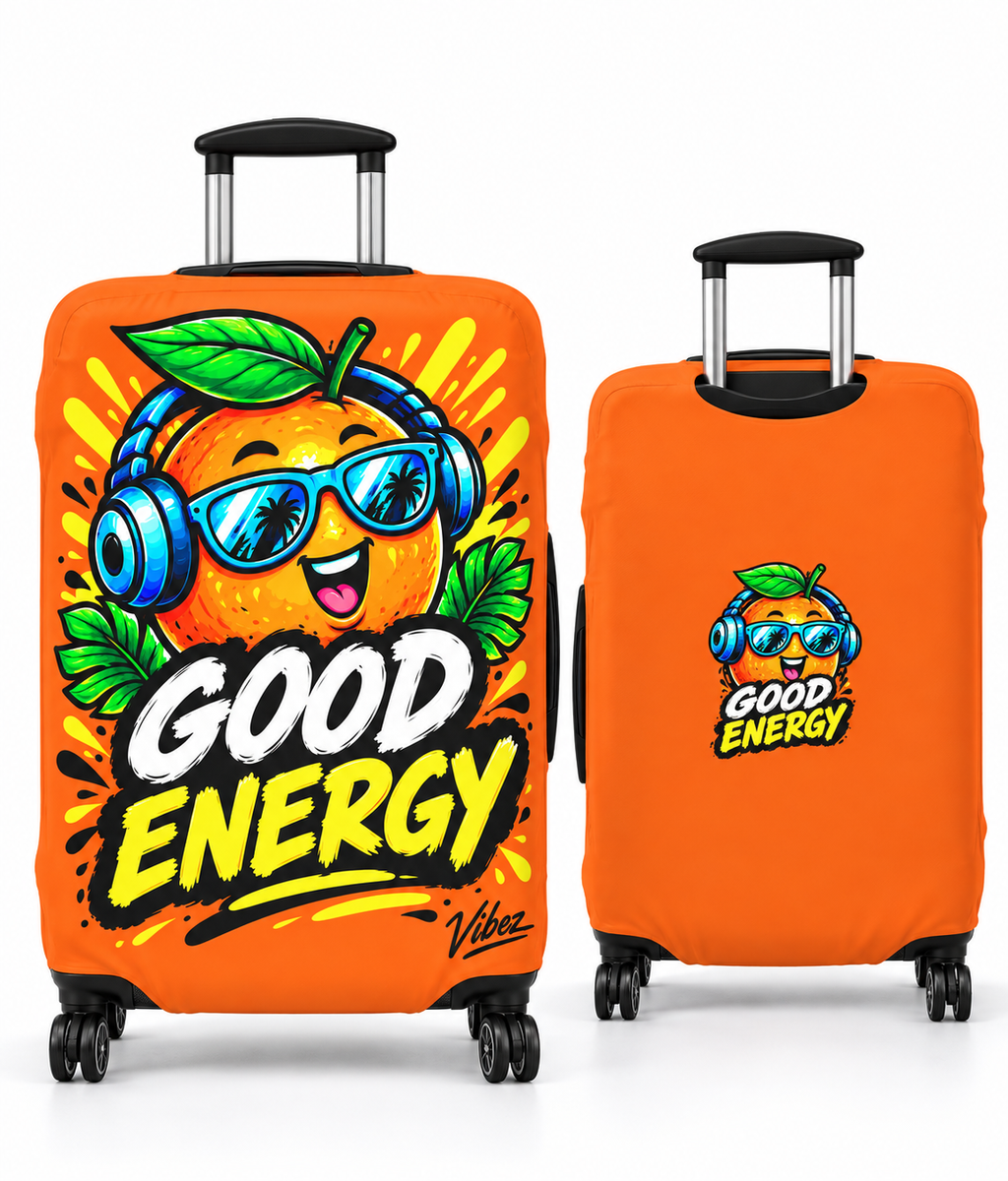 Good Energy Orange Cartoon Fruit Luggage Cover | Protective Travel Cover