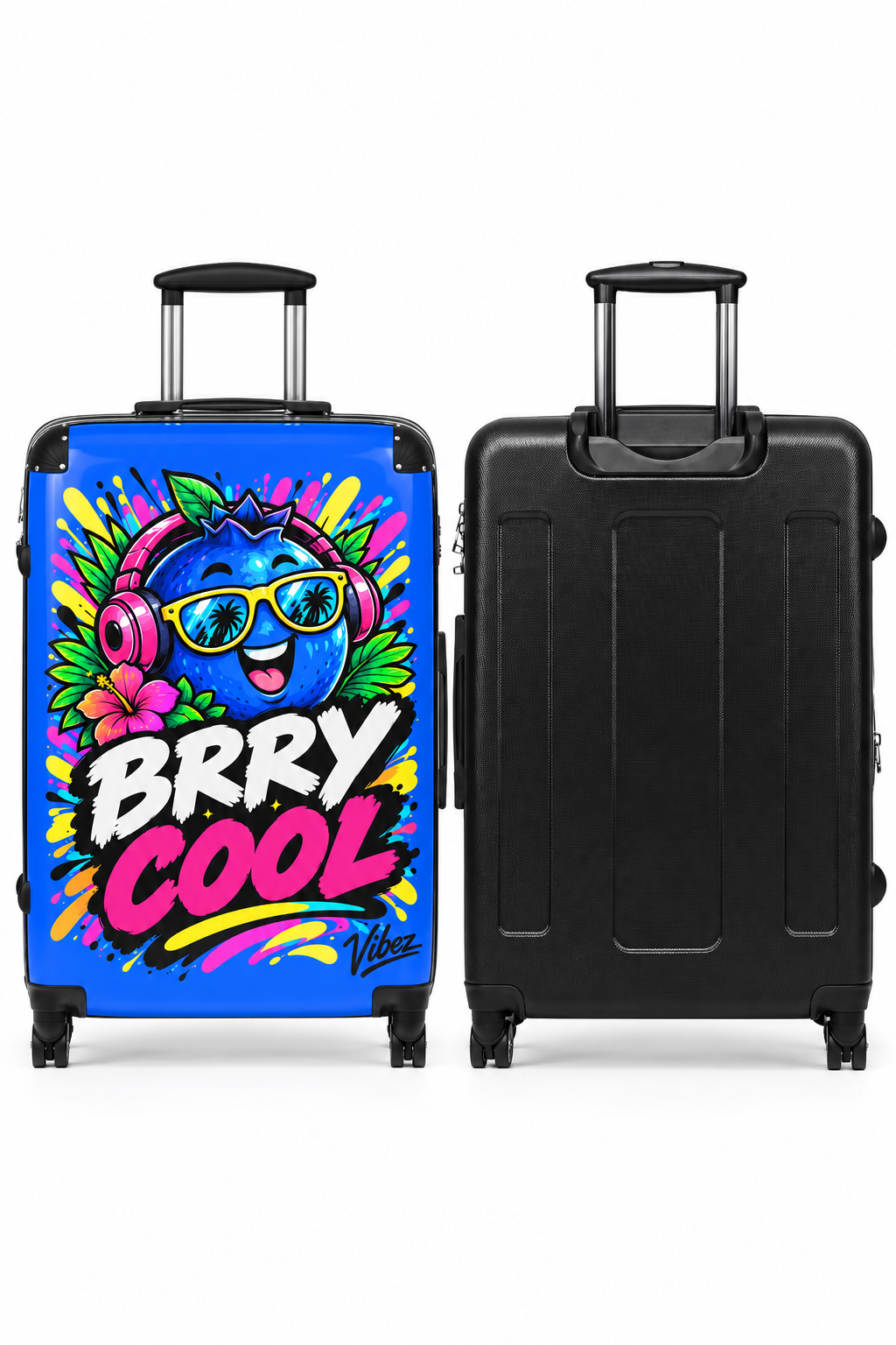 Brry Cool Blue Berry Character Suitcase | Cartoon Fruit Luggage