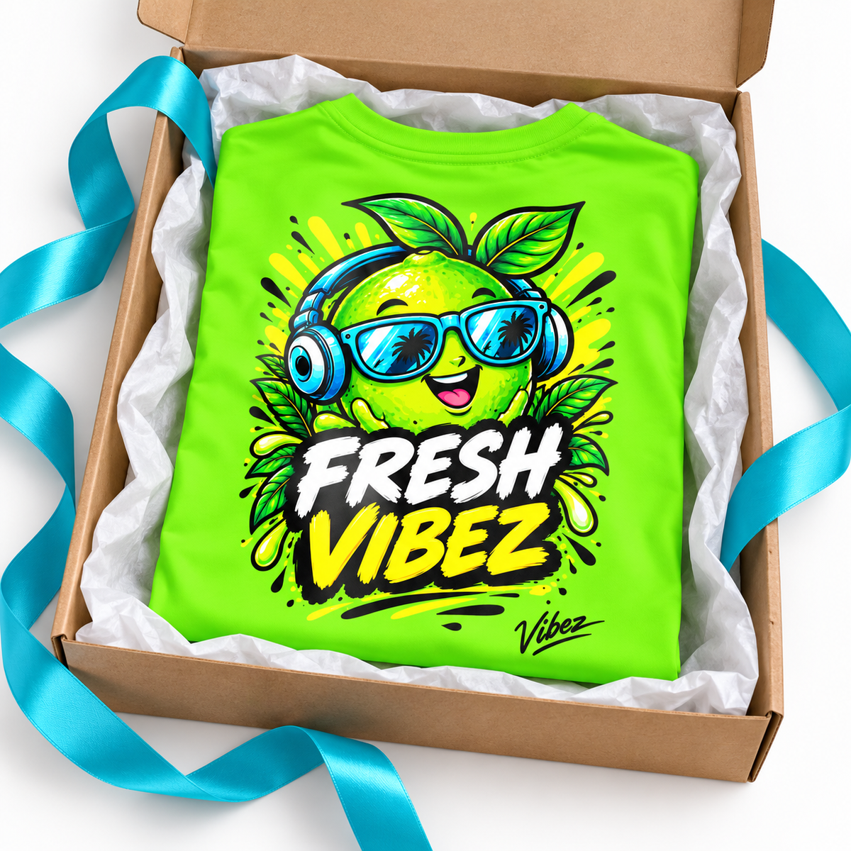 Fresh Vibez Lime Character Kids Jersey | Neon Green Sports Shirt