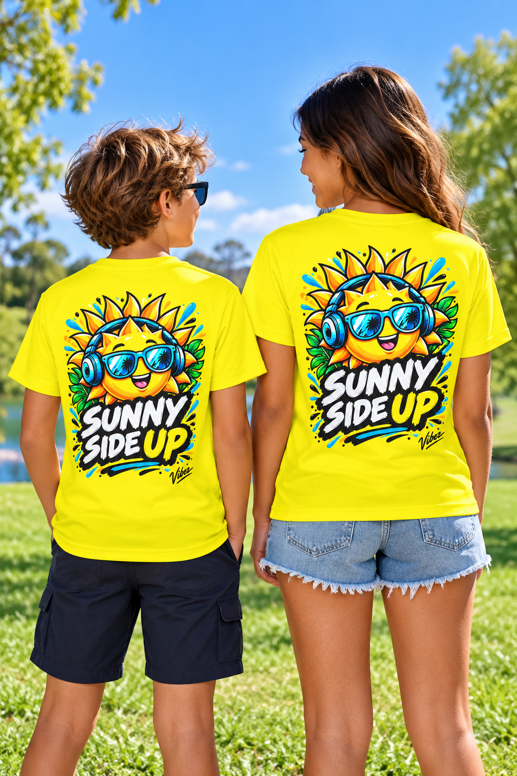 Sunny Side Up Kids Jersey | Sun with Headphones Graphic