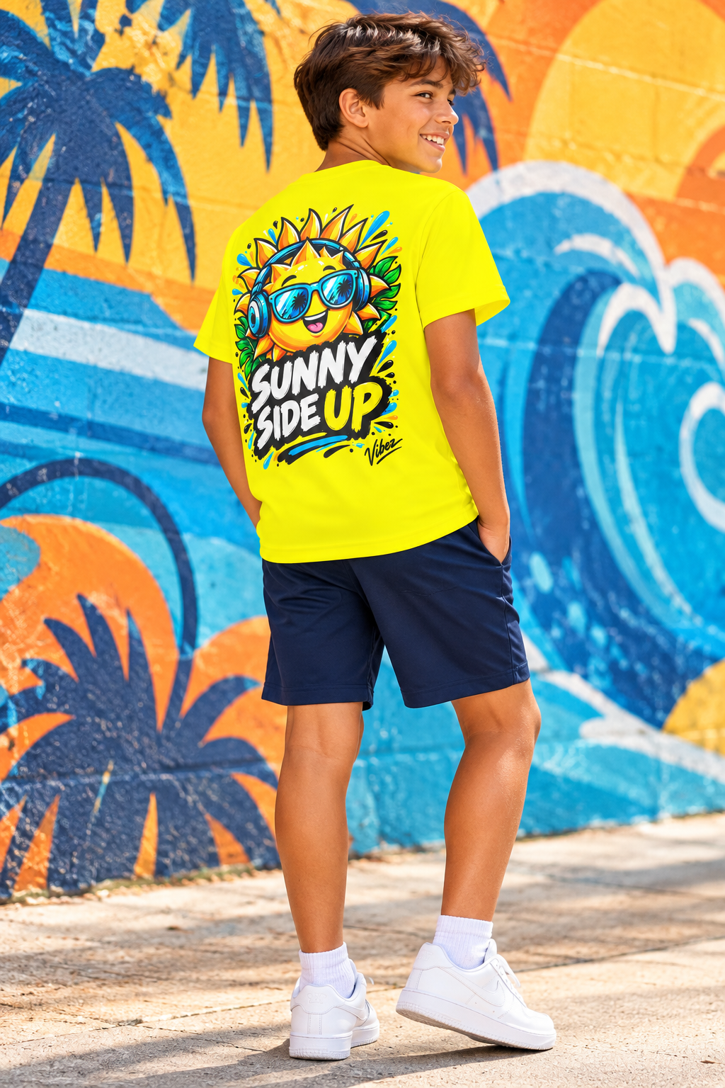 Sunny Side Up Kids Jersey | Sun with Headphones Graphic