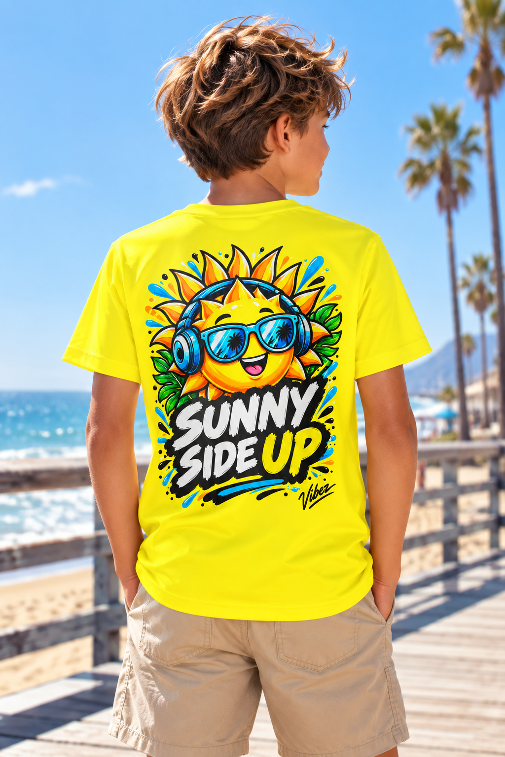 Sunny Side Up Kids Jersey | Sun with Headphones Graphic