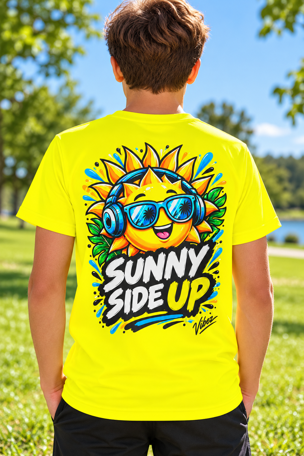 Sunny Side Up Kids Jersey | Sun with Headphones Graphic