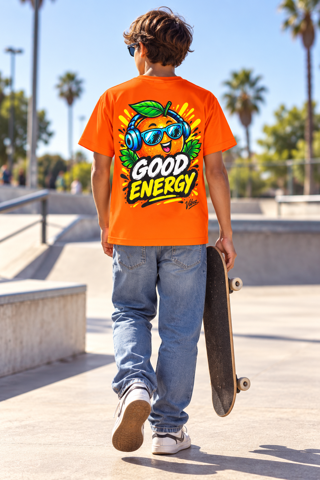 Good Energy Orange Character Kids Jersey | Sports Tee