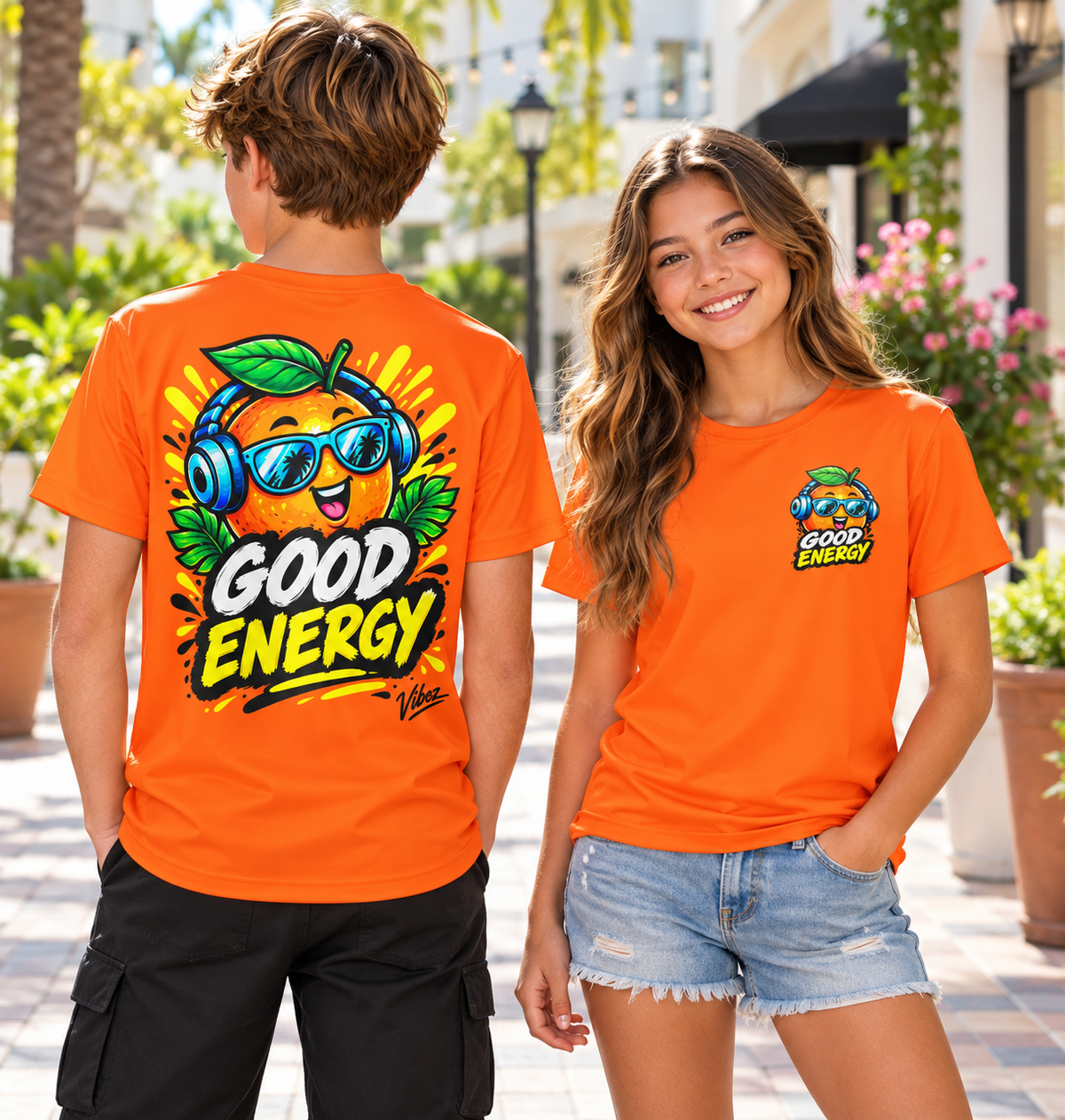 Good Energy Orange Character Kids Jersey | Sports Tee