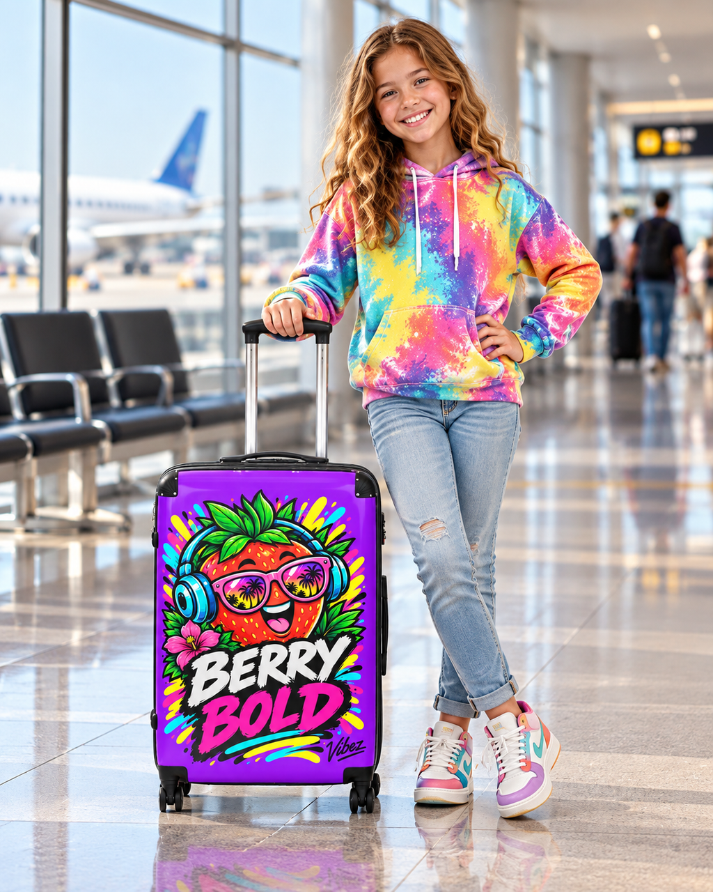 Berry Bold Strawberry Suitcase | Colorful Cartoon Fruit Luggage