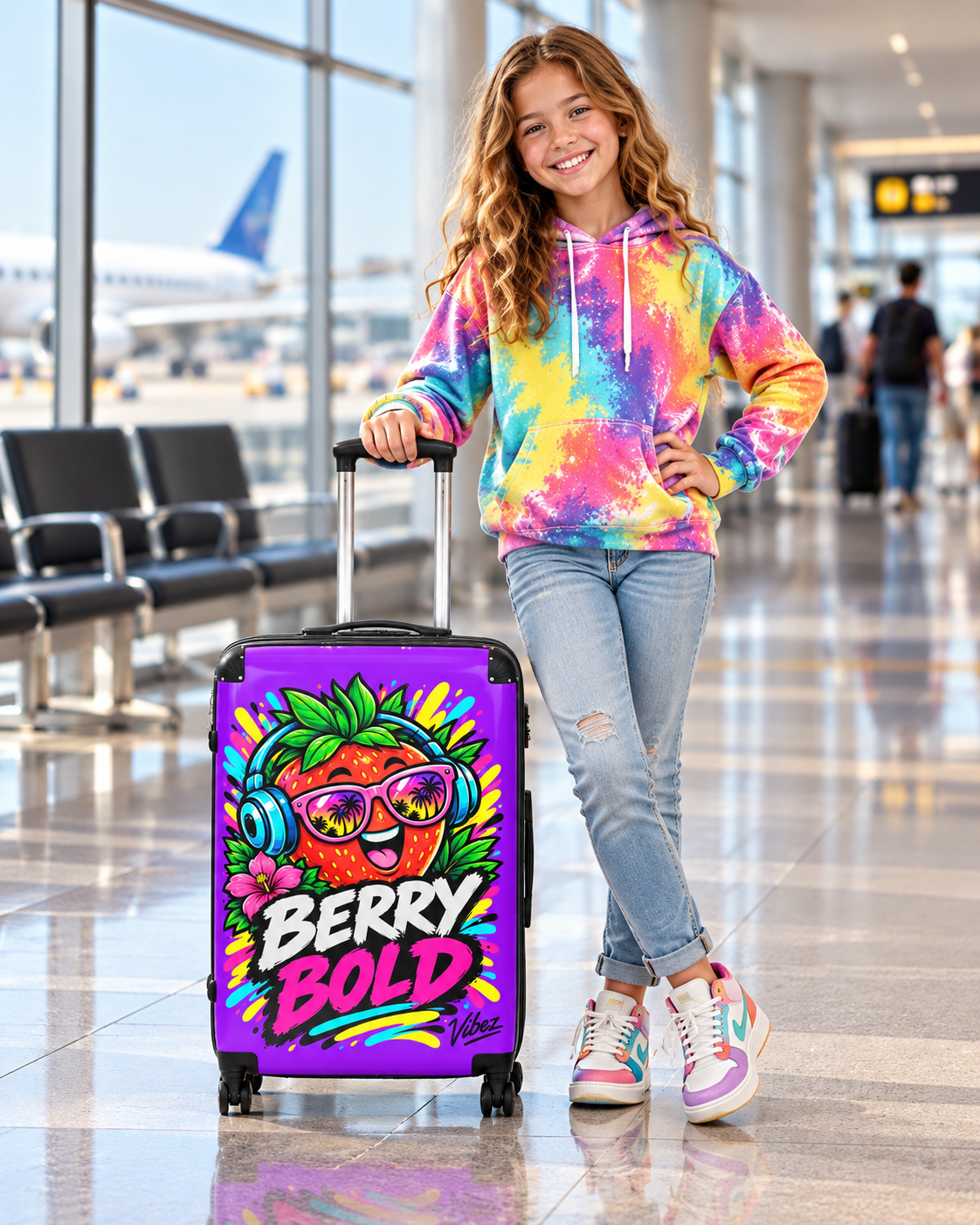 Berry Bold Strawberry Suitcase | Colorful Cartoon Fruit Luggage