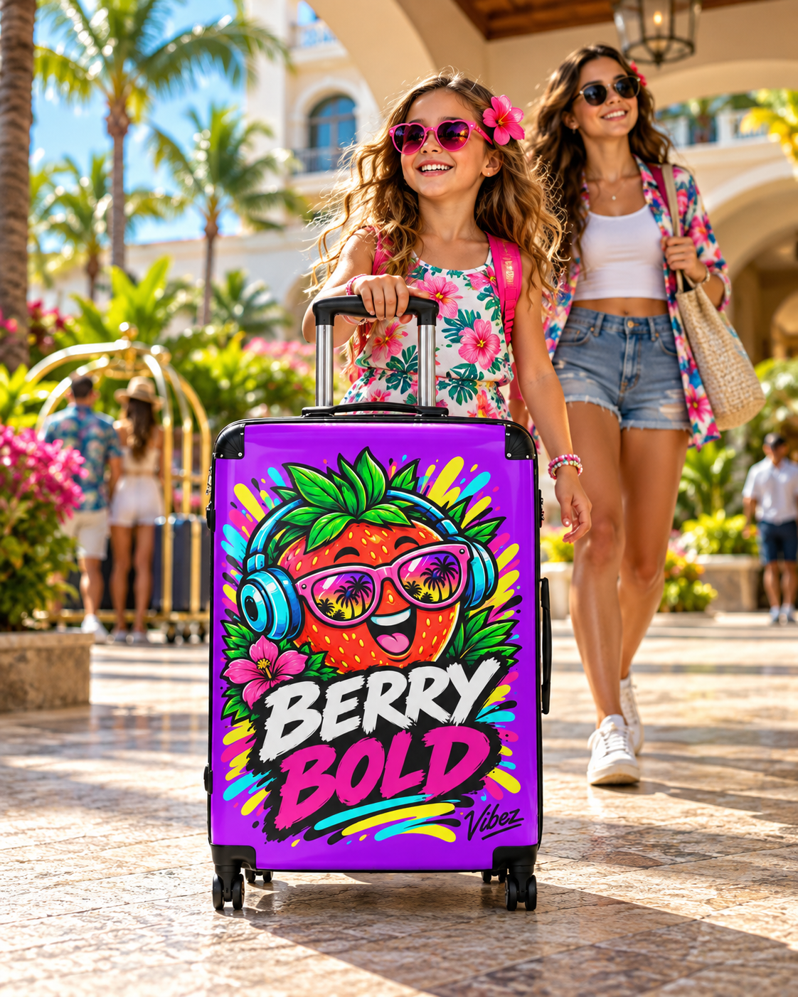 Berry Bold Strawberry Suitcase | Colorful Cartoon Fruit Luggage