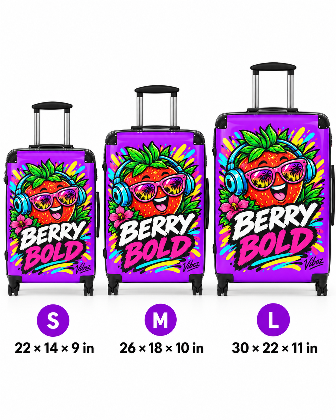 Berry Bold Strawberry Suitcase | Colorful Cartoon Fruit Luggage