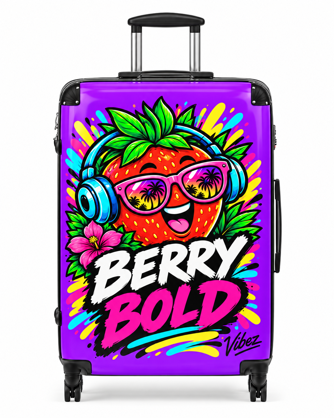 Berry Bold Strawberry Suitcase | Colorful Cartoon Fruit Luggage