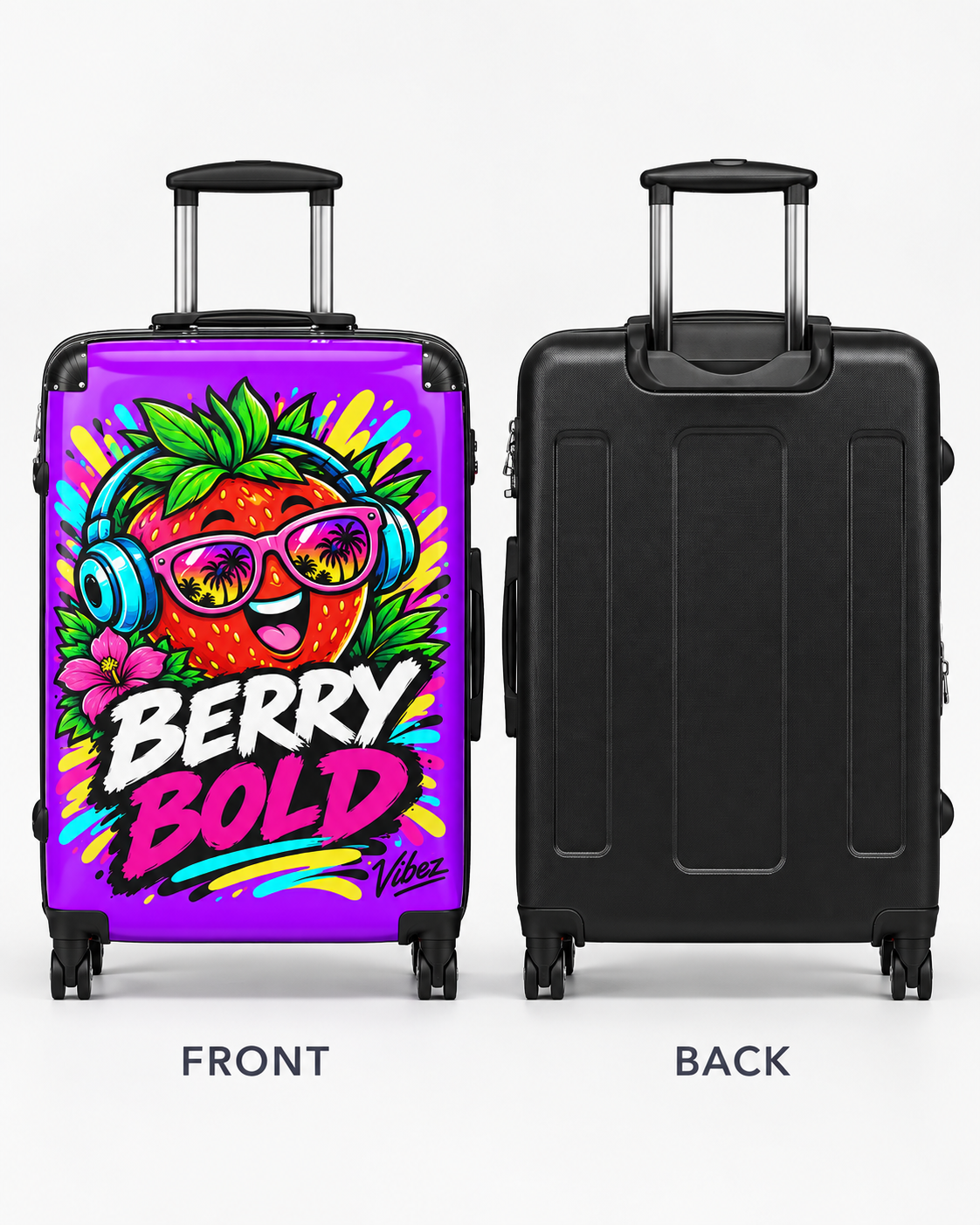 Berry Bold Strawberry Suitcase | Colorful Cartoon Fruit Luggage
