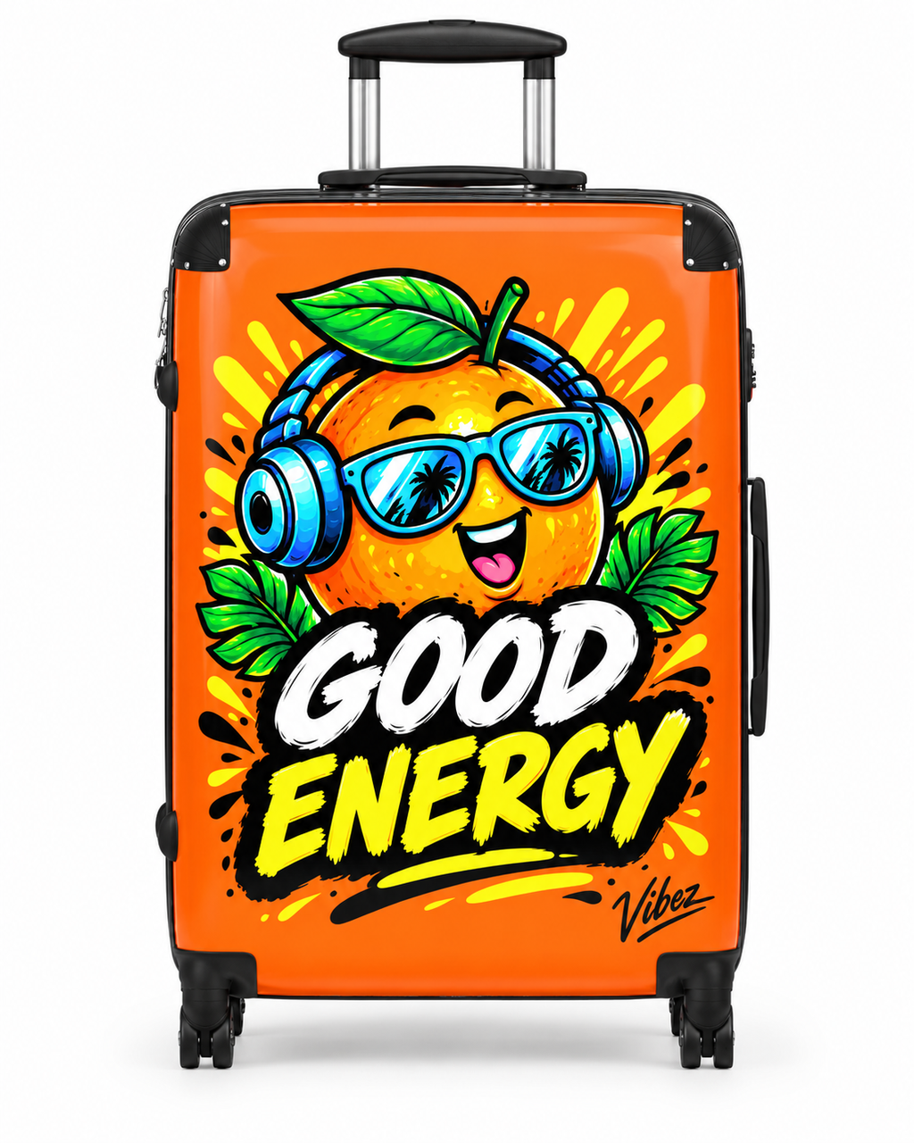 Good Energy Orange Character Suitcase | Bright Travel Luggage