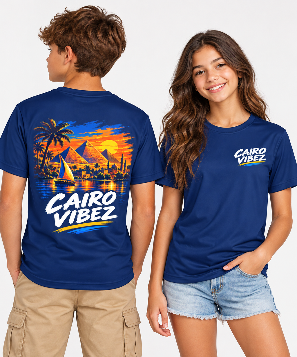 Cairo Vibez Kids Jersey | Egyptian Pyramids Palm Trees Sunset