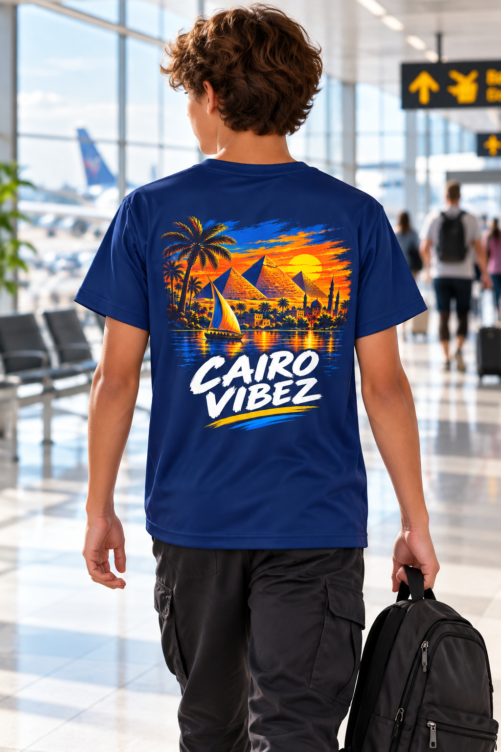 Cairo Vibez Kids Jersey | Egyptian Pyramids Palm Trees Sunset